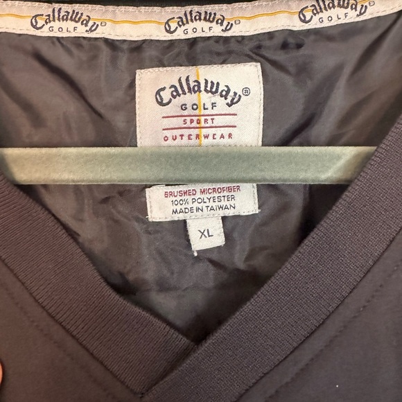 Callaway Men's Black V-neck Golf Pullover Windbreaker size XL - Picture 2 of 8